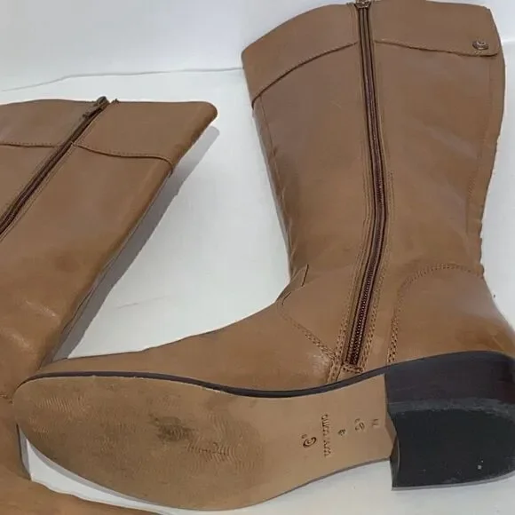 Corso Como Women's Over The Knee Side Zip Leather Riding Boots Brown Size 8M - Picture 9 of 11